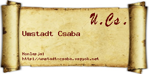 Umstadt Csaba névjegykártya